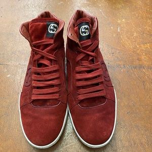 Gucci Burgundy Men Hightop Sneakers